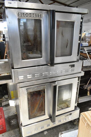 2 Blodgett Stainless Steel Commercial Full Size Convection Oven w/ View Through Doors, Metal Oven Racks and Thermostatic Controls on Commercial Casters. 2 Times Your Bid!