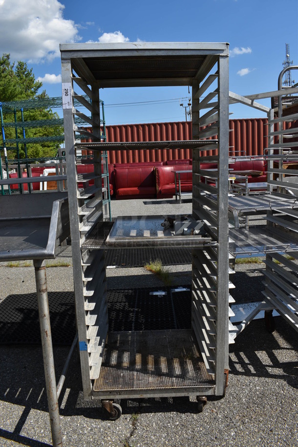 Metal Commercial Pan Transport Rack on Commercial Casters. 26.5x24x67