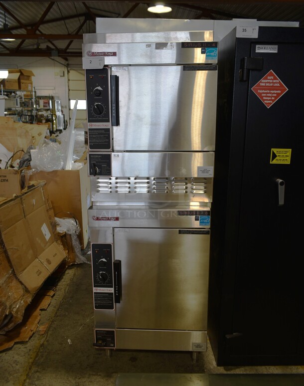2 Market Forge SIRIUS II-4 ENERGY STAR Stainless Steel Commercial Natural Gas Powered Single Deck Steam Cabinets. 27,000 BTU. 2 Times Your Bid!