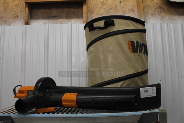 Worx WG502 Blower Mulcher Yard Vacuum. 120 Volts, 1 Phase. 