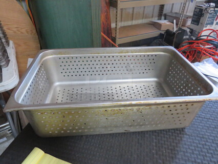 One Full Size 6 Inch Deep Perforated Hotel Pan. 