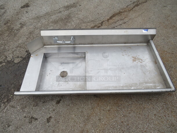 One Stainless Steel Dirty Dishwasher Table With R Side Drain Table. NO LEGS. 60X30.