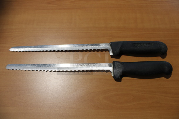 2 Sharpened Stainless Steel Serrated Knives. Includes 15". 2 Times Your Bid!