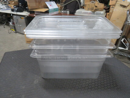 1/3 Size 6 Inch Deep Food Storage Container With Lid. 3XBID