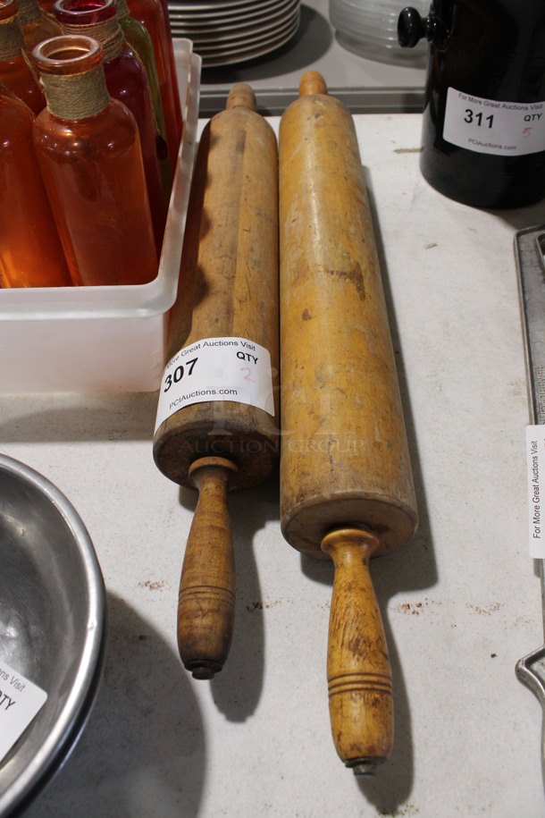 2 Wooden Rolling Pins. 24", 28". 2 Times Your Bid!
