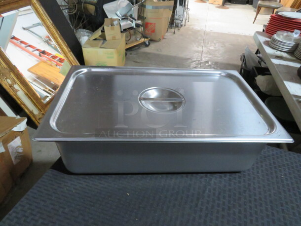 One NEW Vollrath Full Size 6 Inch Deep Stainless Steel Food Pan With Lid.  #30062, 77250. $88.88 - Item #1118265