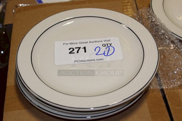 NEW! Set of 20 Sterling China Dinner Plates, 8-1/4"