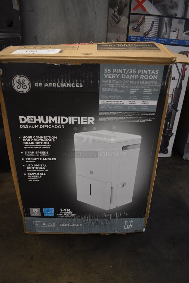 BRAND NEW SCRATCH AND DENT! GE ADHL35LA Dehumidifier. 115 Volts, 1 Phase. 13.5x9.5x20.5
