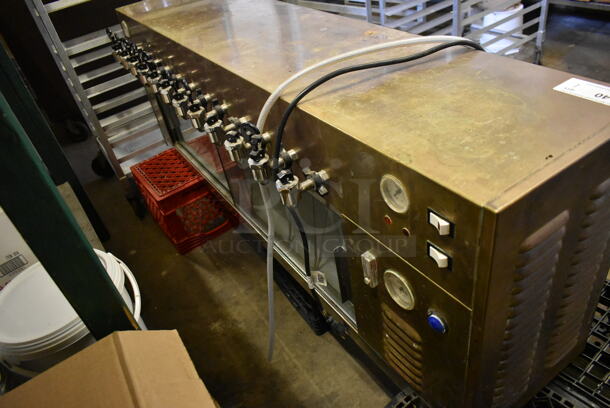 VINTAGE! Cruvinet Metal Commercial 12 Head Temperature Controlled Wine Preserver and Dispenser Chiller System. Tested and Working! (keg tap)