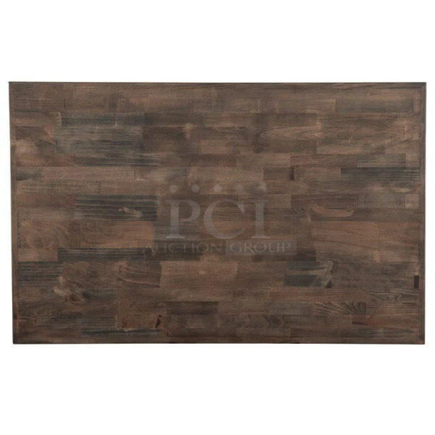 BRAND NEW SCRATCH AND DENT! Lancaster Table & Seating 3493048BBESP 30" x 48" Wood Butcher Block Table Top with Espresso Finish