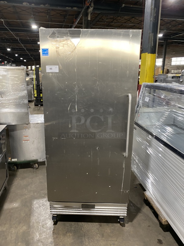 ELECTROLUX Stainless Steel 1 Door Freezer W/Poly Coated Racks! On Casters! Model FCFS181LQBA Serial WB72657232 115V/60Hz