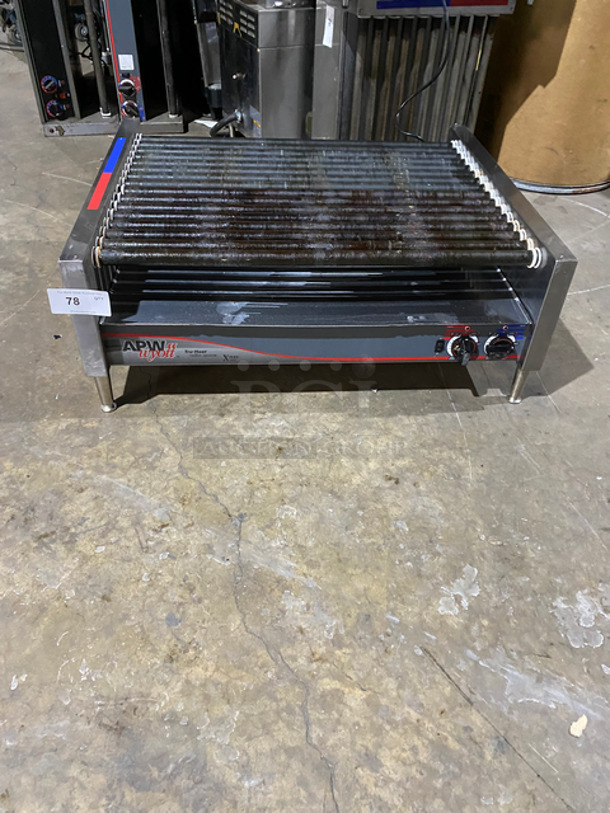 APW Wyott Commercial Countertop Hot Dog Roller Grill! All Stainless Steel! Model: HRS755T SN: 8179619031812 208/240V 60HZ 1 Phase