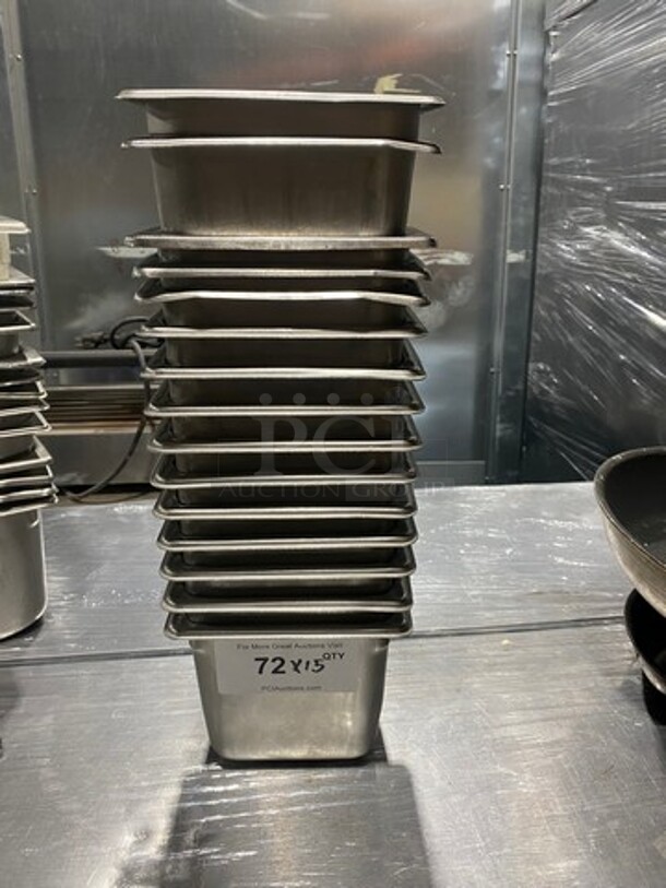 Commercial Steam Table/ Prep Table Food Pans! All Stainless Steel! 15x Your Bid!