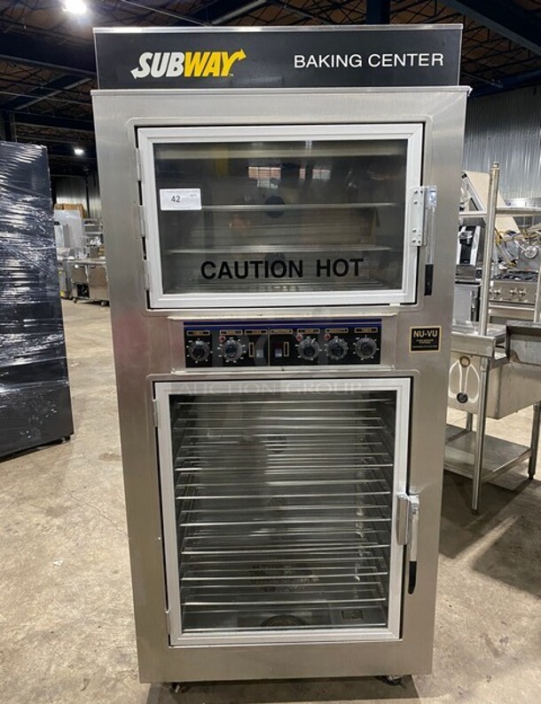 Nuvu Commercial Baking Center Oven Proofer Combo! With Metal Oven Racks! Stainless Steel! On Casters! Model: SUB123 SN: 00375647120400010001 208V 60HZ 3 Phase - Item #1115921