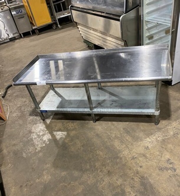 Sapphire Solid Stainless Steel Equipment Stand! With Back And Side Splashes! On Legs!