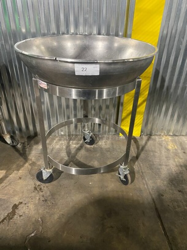 Amazing! Monroe Commercial Wok Holder! With Commercial Pan! All Stainless Steel! On Casters!
