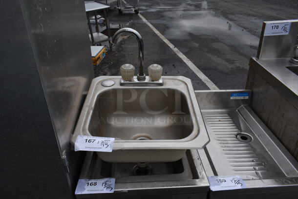 Stainless Steel Commercial Drop In Single Bay Sink w/ Faucet and Handles. 