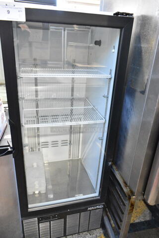 2019 Habco SE12 Metal Commercial Single Door Reach In Cooler Merchandiser w/ Poly Coated Racks. 115 Volts, 1 Phase. 