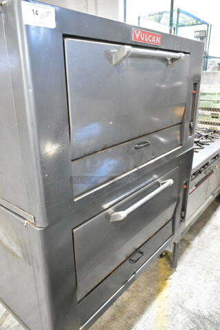 2 Vulcan 7017A1 Metal Commercial Natural Gas Powered Single Deck Pizza Oven. 2 Times Your Bid! 