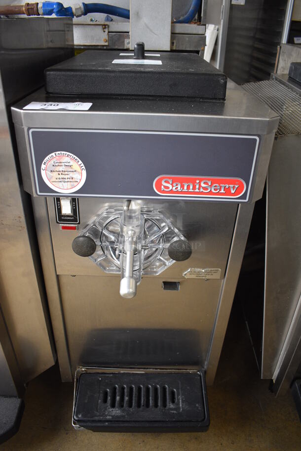 SaniServ Model A4041N Stainless Steel Commercial Countertop Air Cooled Single Flavor Soft Serve Ice Cream Machine. 208-230 Volts, 1 Phase. 17x28x35