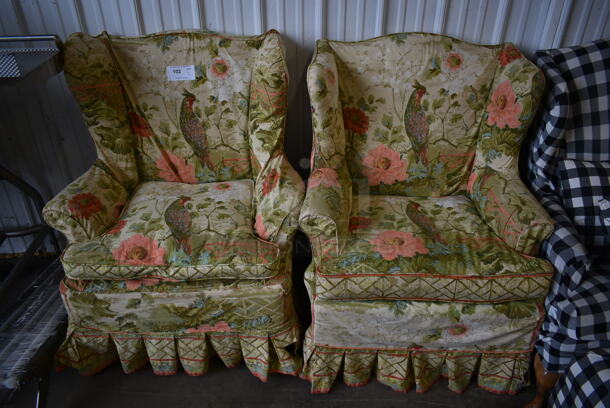 2 Floral Patterned Arm Chairs. 2 Times Your Bid!
