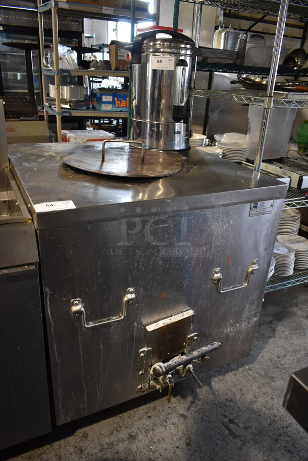 SSC34 Stainless Steel Commercial Natural Gas Powered Tandoori Tandoor Oven on Commercial Casters. 