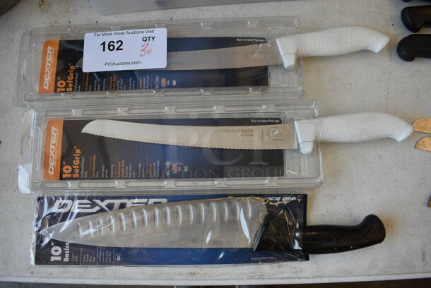 3 BRAND NEW IN BOX! Stainless Steel Knives. includes 15". 3 Times Your Bid!