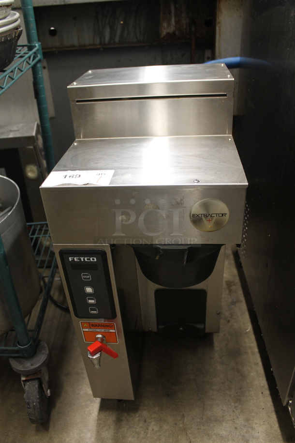 Fetco CBS-1131-XV Stainless Steel Commercial Countertop Coffee Machine w/ Hot Water Dispenser and Poly Brew Basket. 200-240 Volts, 1 Phase.