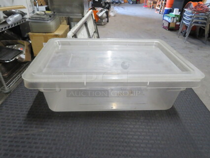 One 3.5 Gallon Food Storage Container With Lid.