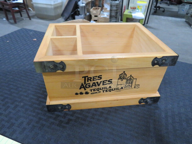One NEW Tres Agaves Wooden Bar Organizer.