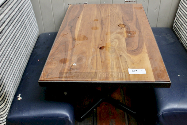 NICE! 2-1/2" Thick Hardwood Table With Heavy Duty Base. 48x30x29 