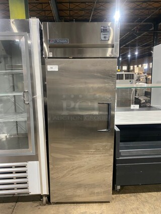 True Commercial Single Door Reach In Refrigerator! All Stainless Steel! With Poly Coated Racks! 115V 1 Phase! Model: TG1R-1S SN: STAR257006!