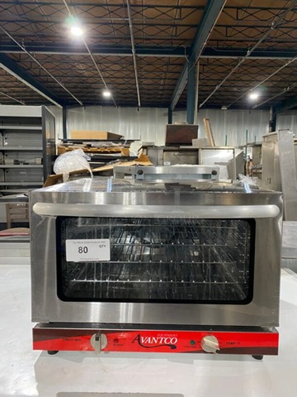 Avantco Commercial Countertop Half Size Convection Oven! With View Through Door! Metal Oven Racks! All Stainless Steel! Model: 177CO16 120V