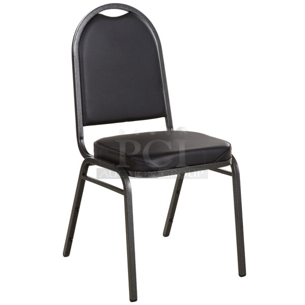 BRND NEW SCRATCH & DENT! Lancaster Table & Seating 164CBNQ2BKSL Black Stackable Banquet Chair with 2