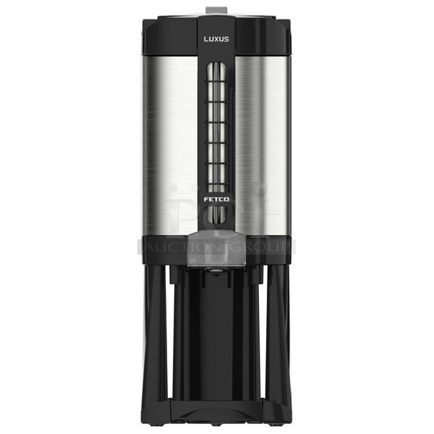 BRAND NEW SCRATCH AND DENT! Fetco LGD-20 Luxus 2 Gallon Stainless Steel Coffee Dispenser with Stand.