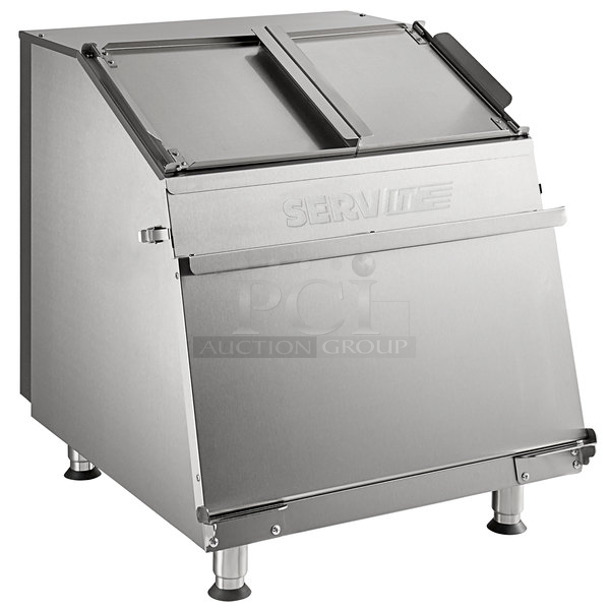 BRAND NEW SCRATCH AND DENT! ServIt 423TCW26 Stainless Steel Commercial 26 Gallon First-In First-Out Chip Warmer / Merchandiser. Missing 2 Legs. 120 Volts, 1 Phase. Tested and Working! 