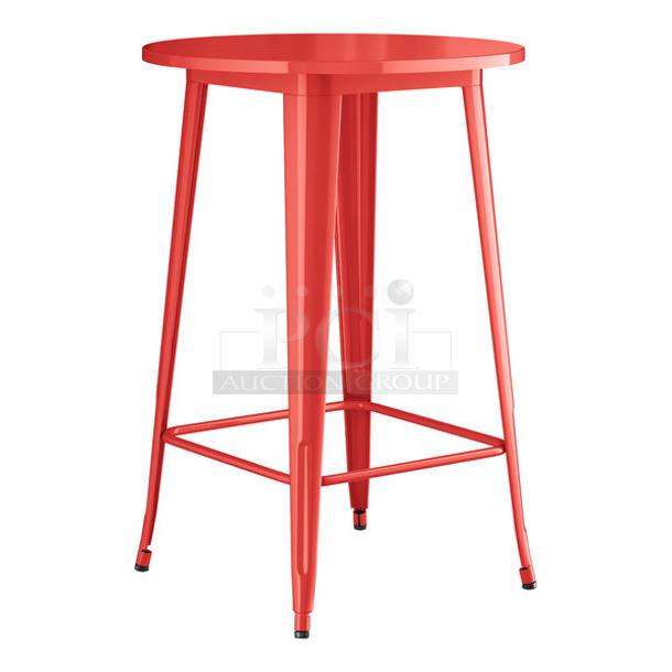 BRAND NEW SCRATCH AND DENT! Lancaster Table & Seating 164BA30RDRED Alloy Series 30" Round Ruby Red Bar Height Outdoor Table