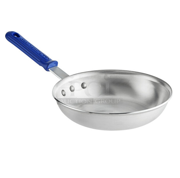 6 BRAND NEW IN BOX! Vollrath 4008 Wear-Ever 8" Aluminum Fry Pan with Blue Cool Handle. 6 Times Your Bid!