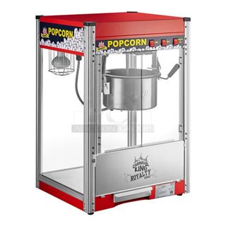 BRAND NEW SCRATCH AND DENT! Carnival King 382PM50NR Royalty Series 12 oz. Red Commercial Popcorn Machine / Popper. 120 Volts, 1 Phase. Tested and Working!