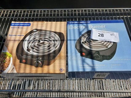 Lot of 2 Durabrand Electric Burners
1100 Watts
(2xBid)