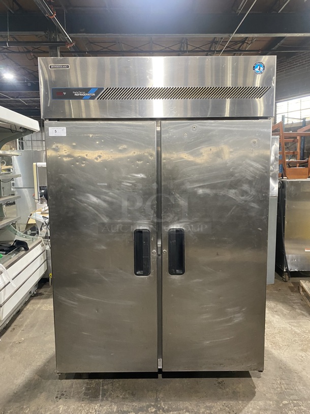 Hoshizaki Commercial 2 Door Reach In Refrigerator! All Stainless Steel! On Casters! Model: RH2AAC SN: N60580G! 115V 1 Ph!