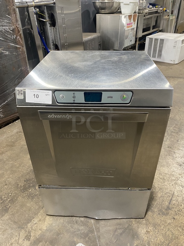 Amazing! Late Model! HOBART ADVANSYS Stainless Steel Commercial Undercounter Dishwasher! Natural Gas Powered! MODEL LXER Serial 231204764! 120/208-240(3w)1PH - Item #1127121