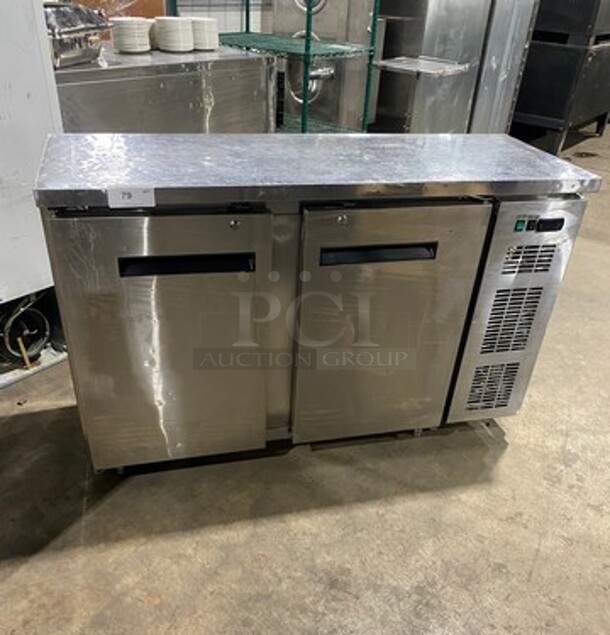 Spartan Commercial 2 Door Bar Back Cooler! With Solid Doors! All Stainless Steel! On Legs! Model: SSBB58SL SN: 6602330518111604