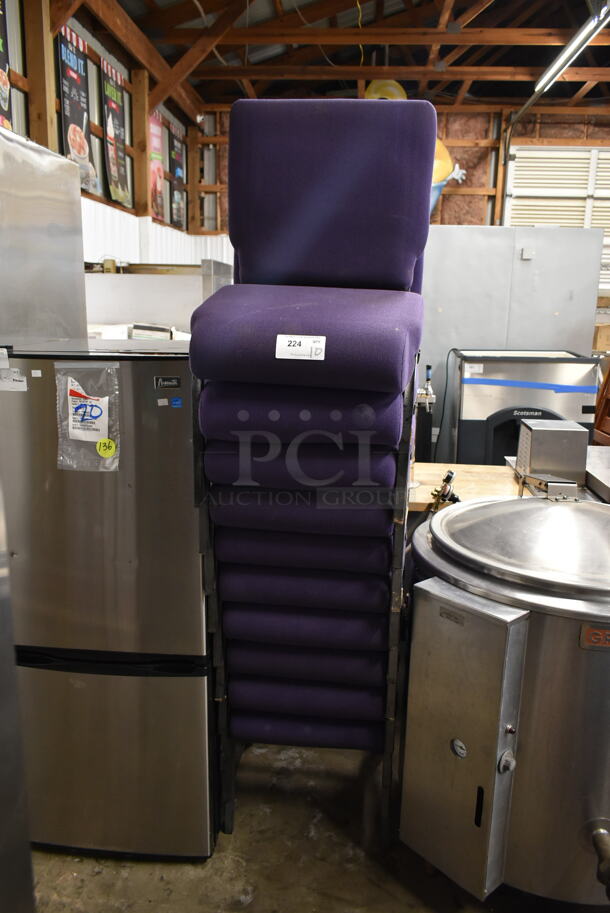 10 Dining Height Purple Chairs. 10 Times Your Bid!