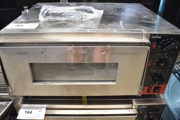 2024 Crosson CPO-160 Stainless Steel Commercial Countertop Electric Powered Pizza Oven w/ Cooking Stone. 120 Volts, 1 Phase. Tested and Working!