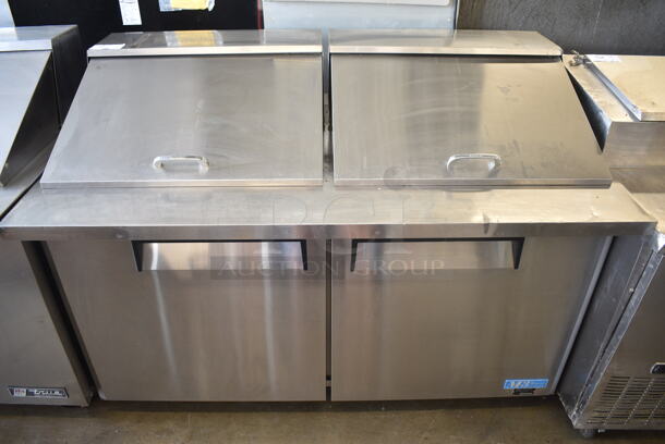 Turbo Air MST-60-24 Stainless Steel Commercial Sandwich Salad Prep Table Bain Marie Mega Top on Commercial Casters. 115 Volts, 1 Phase. Tested and Powers On But Does Not Get Cold