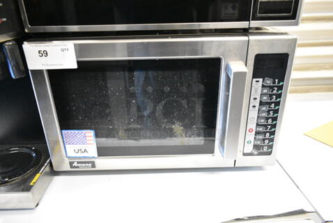 2021 Amana RCS10TS Stainless Steel Commercial Countertop Microwave Oven. 120 Volts, 1 Phase. 