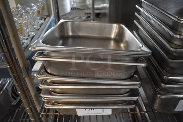 8 Stainless Steel 1/2 Size Drop In Bins. 1/2x2.5. 8 Times Your Bid!