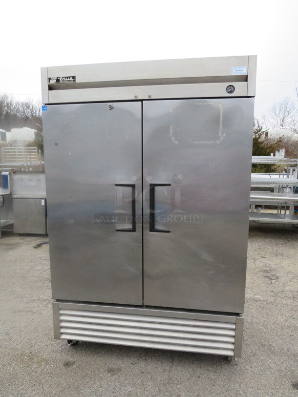 One True 2 Door Stainless Steel Refrigerator On Casters. Model# T-49. 115 Volt. 54X30X82.5. $5085.00.