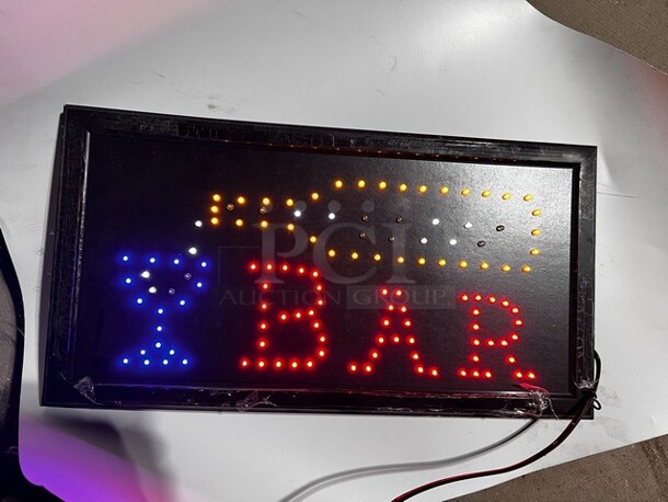 LED "Bar" W/Bottle Pouring Night Cap Sign, Working